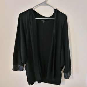 SOLD - COS wool and vegan leather dolman sleeve cardigan